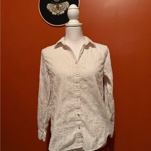 Jane and Delancey Textured White Button-Down Shirt